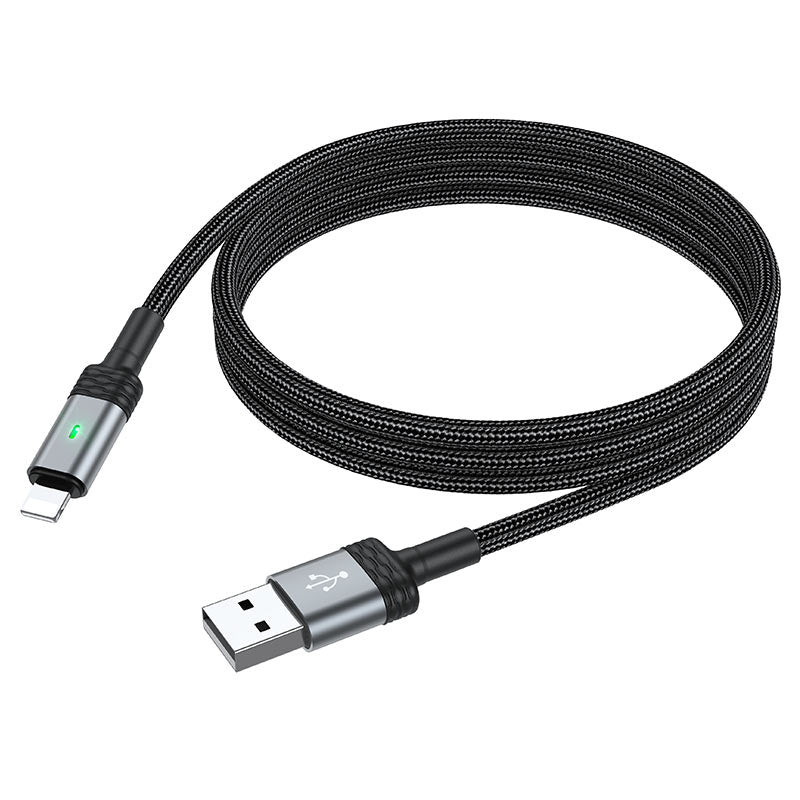 Borofone - BU30 Lynk PD smart power-off charging data cable for iP - Negro