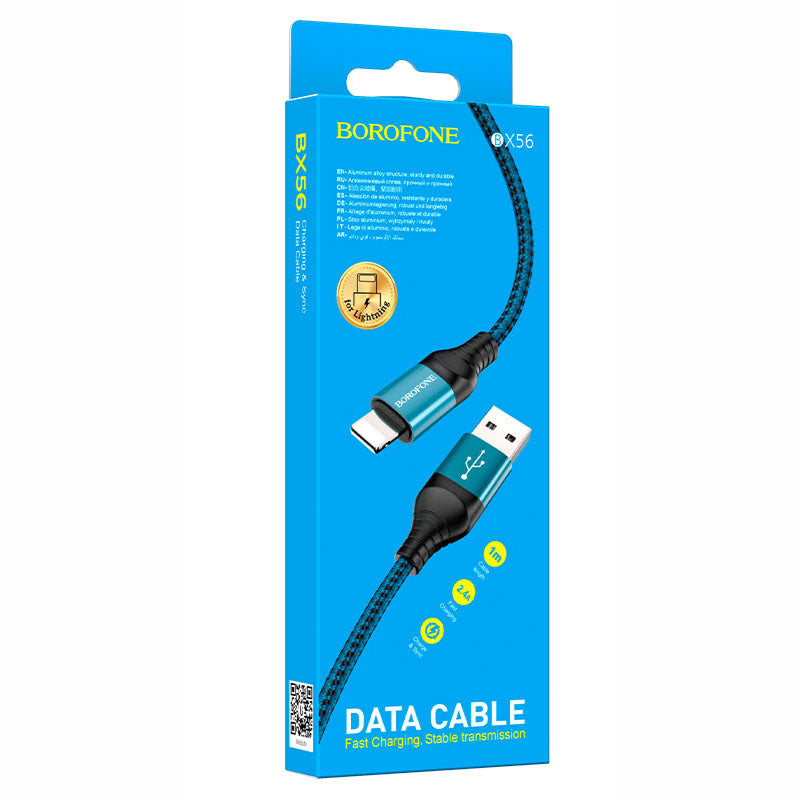 Borofone - BX56 Delightful charging data cable for iP - Azul