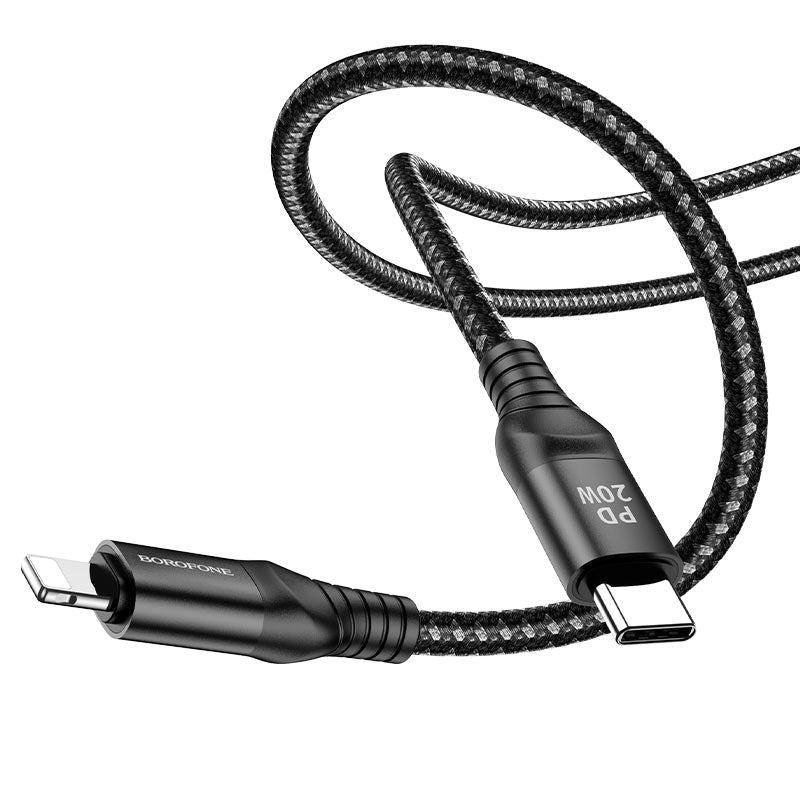 Borofone - BX56 Delightful PD charging data cable for iP - Negro