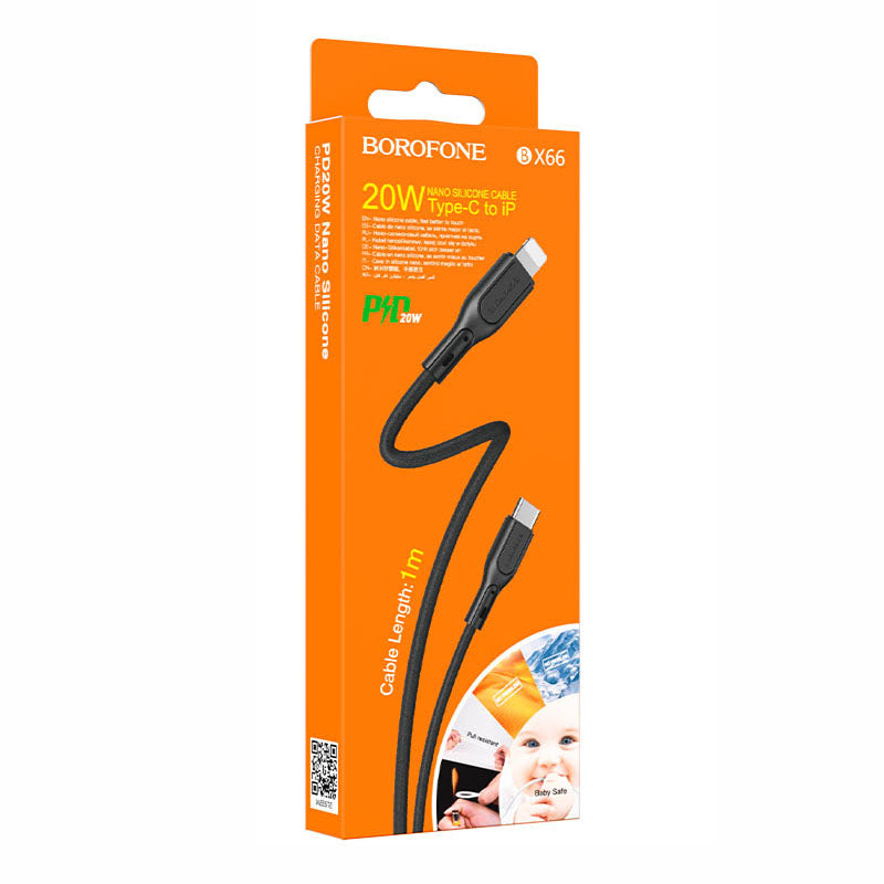 Borofone - BX66 Wide way PD silicone charging data cable for iP