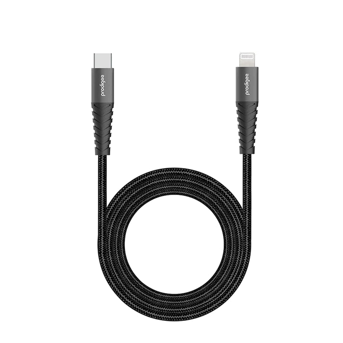 Prodigee - Cable de datos Energee Tipo C a Lightning 10ft - Negro