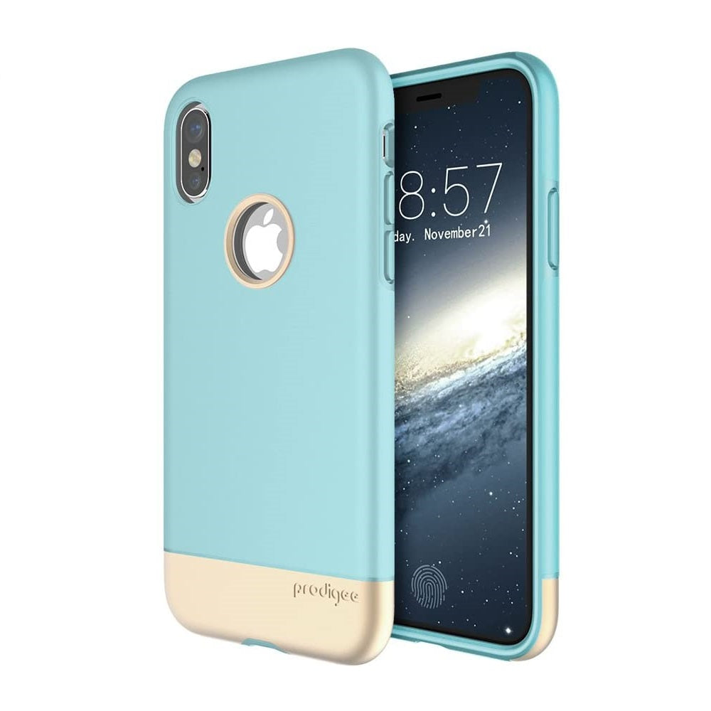 Prodigee - iPhone X/XS - Carcasa Fit Pro - Aqua/Gold