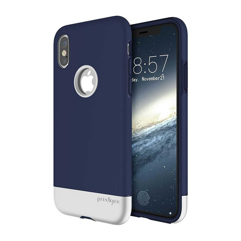 Prodigee - iPhone X/XS - Carcasa Fit Pro - Navy Blue/Silver