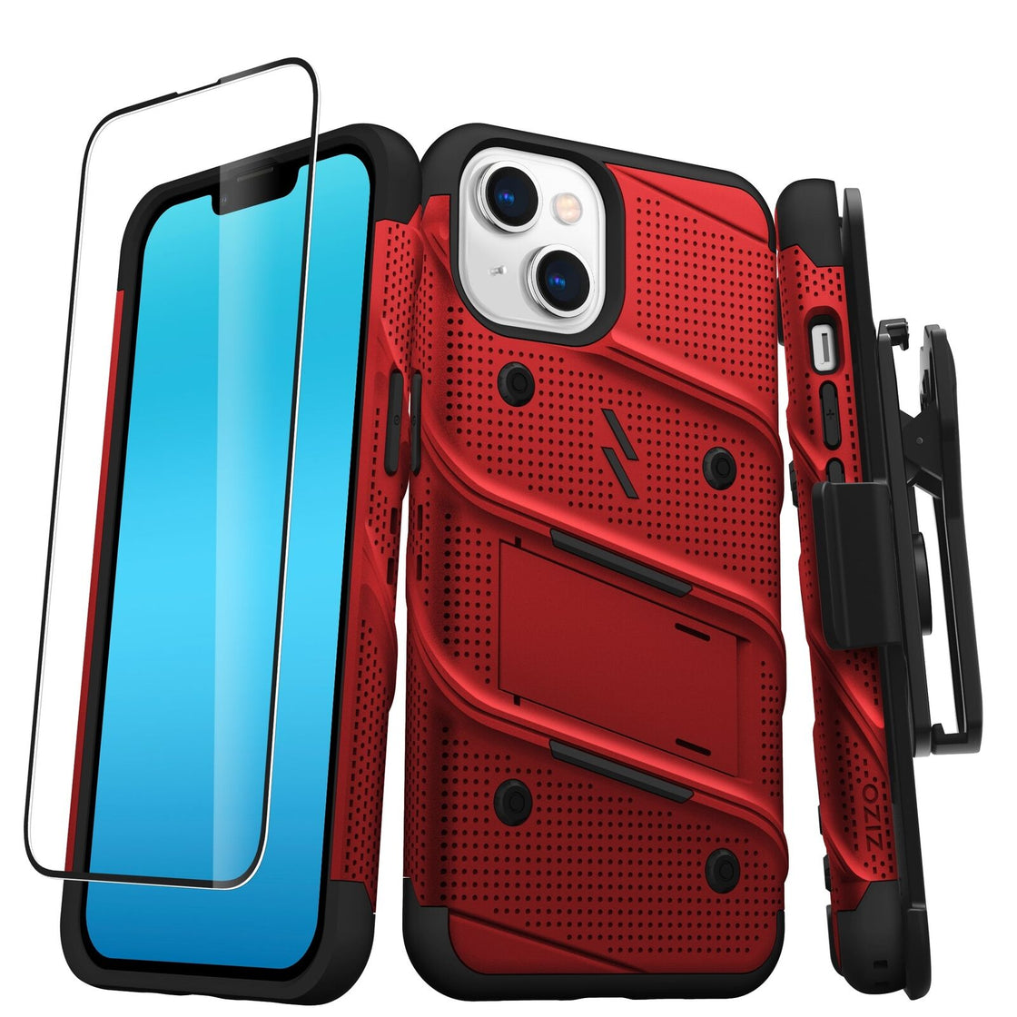 Zizo - iPhone 14 (6.1) - Carcasa BOLT Bundle- Red