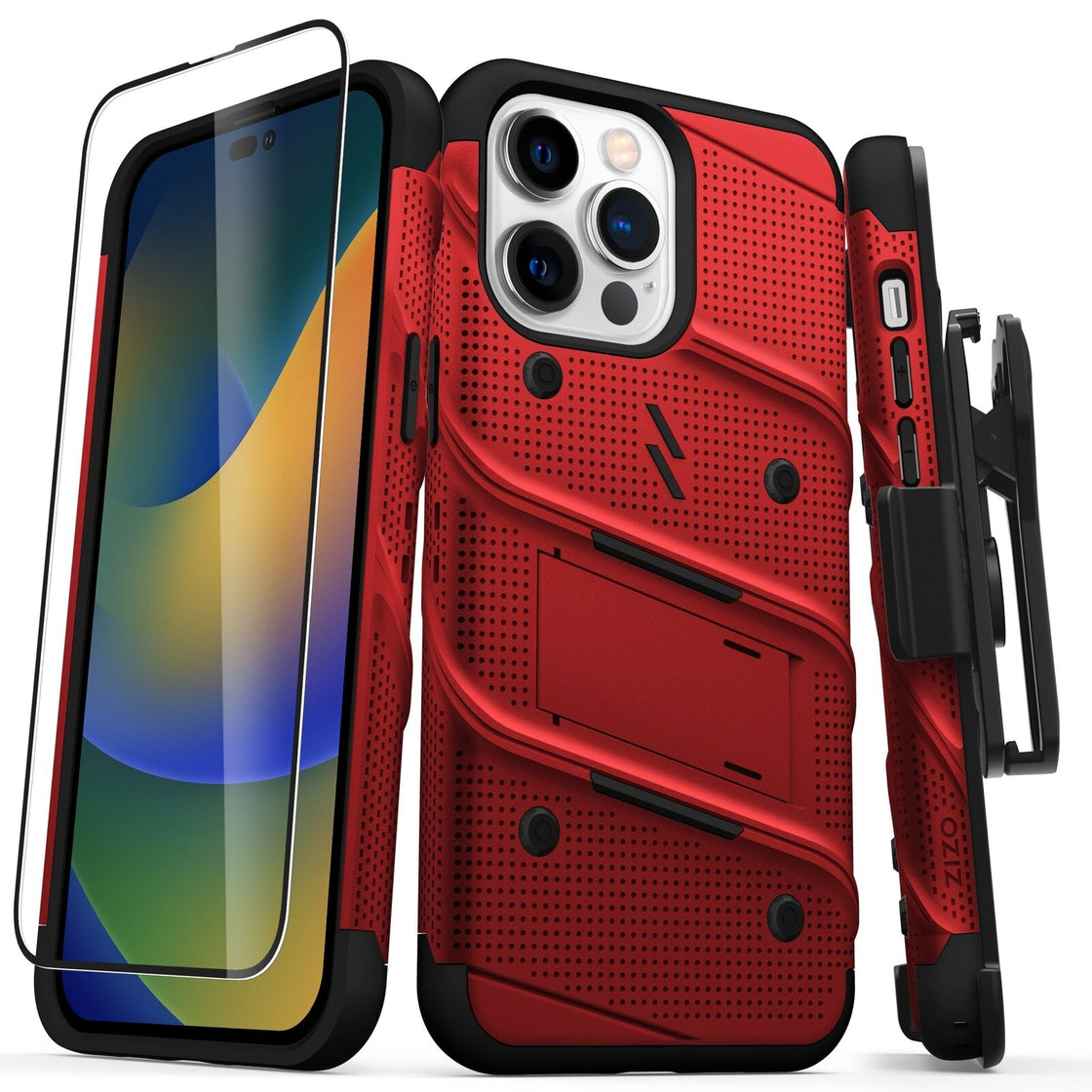 ZIZO - iPhone 14 Pro Max (6.7) - BOLT Bundle Case - Red