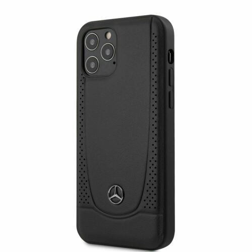 Mercedes-Benz - iPhone 12/ 12 Pro - Carcasa Real Leather Perforated Urban Collection - Black