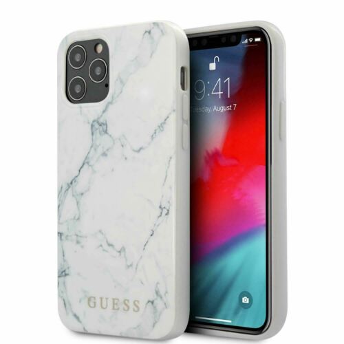 Guess - iPhone 12/12 Pro - Carcasa PC/TPU Marbel - White