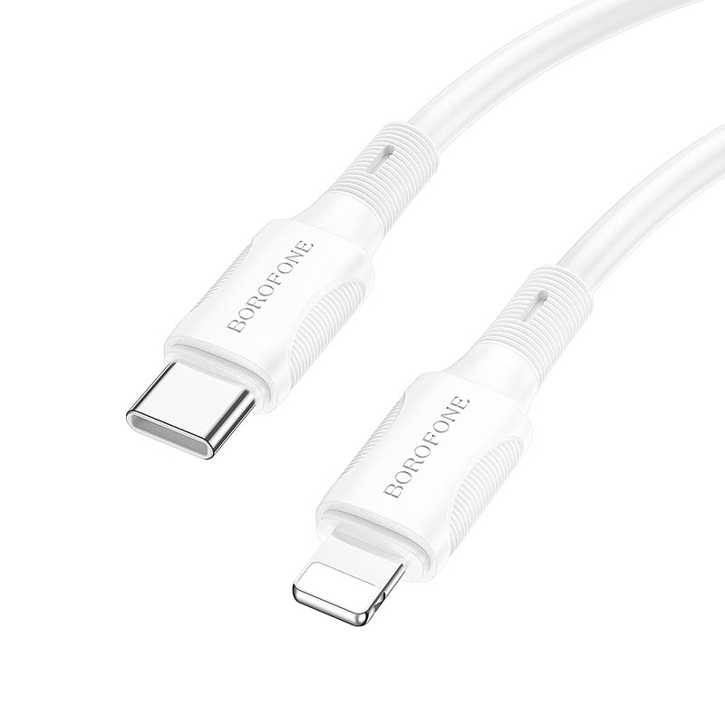 Borofone - BX80 iP Succeed PD charging data cable - blanco